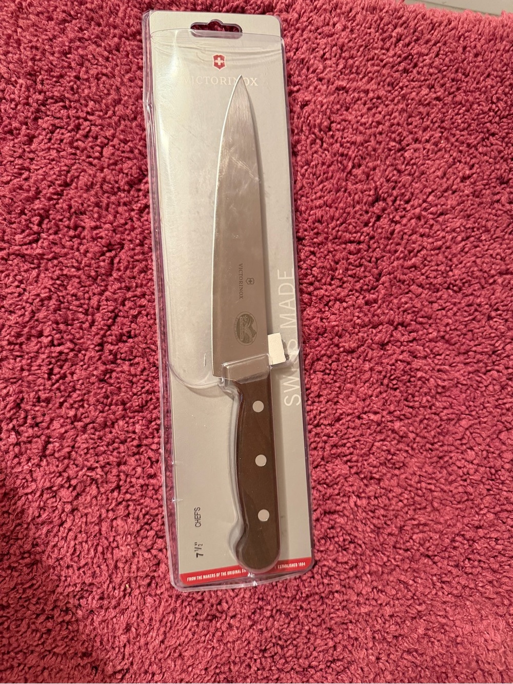 New in Package - Victorinox Brown and Silver Rivet Chef's Knife Handle 7 1/2